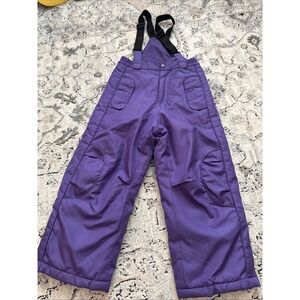 Total Girl Snow Pants Bibs Size 4/5 Girl Insulated Purple